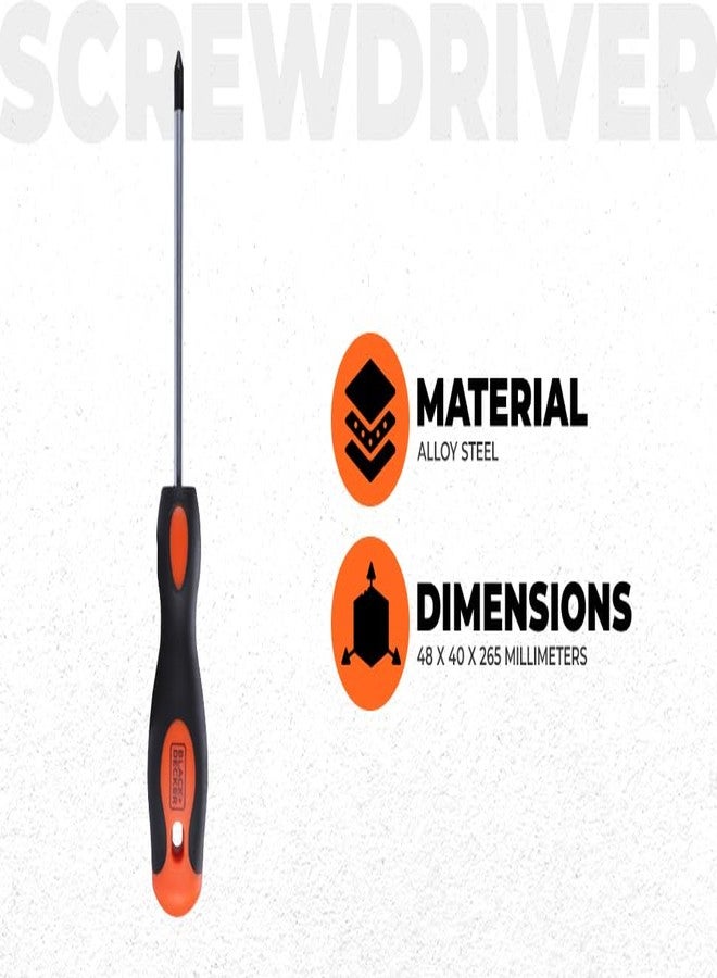 BLACK+DECKER BDHT62296 Steel Screwdriver-PH1x100mm (Orange) - Image 2